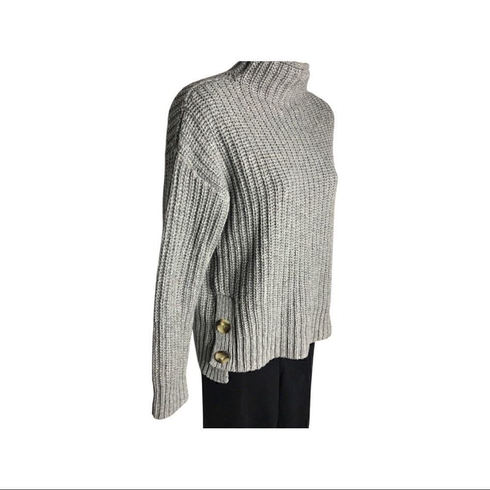 Madewell Mock Neck Side Buttons Sweater Size Small